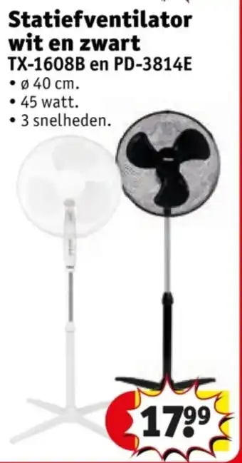 Kruidvat Statiefventilator wit en zwart aanbieding