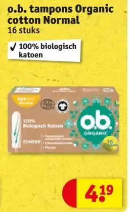 Kruidvat o.b. tampons Organic cotton Normal aanbieding