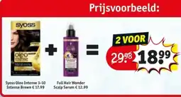 Kruidvat Syoss Oleo Intense 3-10 Intense Brown + Full Hair Wonder Scalp Serum aanbieding