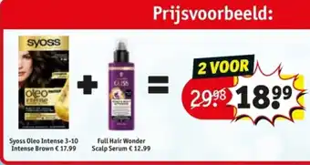 Kruidvat Syoss Oleo Intense 3-10 Intense Brown + Full Hair Wonder Scalp Serum aanbieding