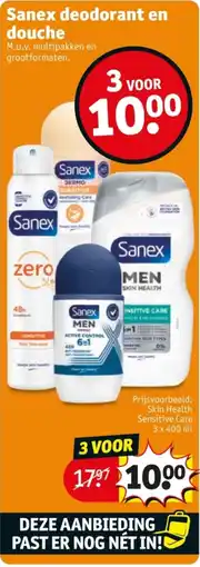 Kruidvat Sanex deodorant en douche aanbieding
