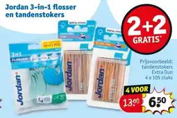 Kruidvat Jordan 3 in 1 flosser en tandenstokers aanbieding