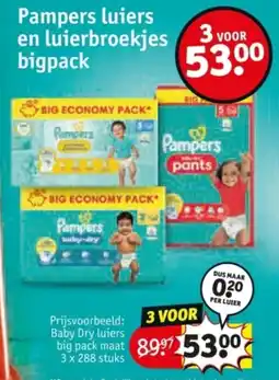 Kruidvat Pampers luiers en luierbroekjes bigpack aanbieding