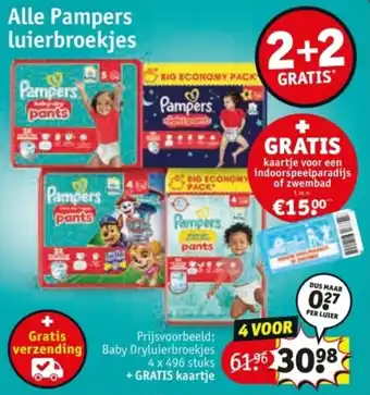Kruidvat Alle Pampers luierbroekjes aanbieding