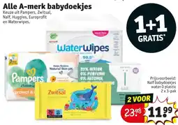 Kruidvat Alle A-merk babydoekjes aanbieding