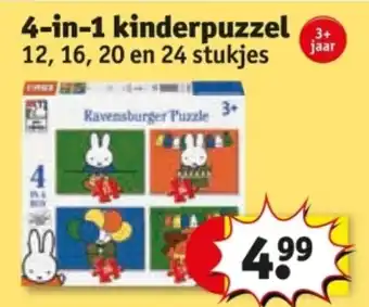 Kruidvat 4 in 1 kinderpuzzel aanbieding