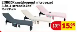 Kruidvat Linnick sneldrogend microvezel 3 in 1 strandlaken aanbieding