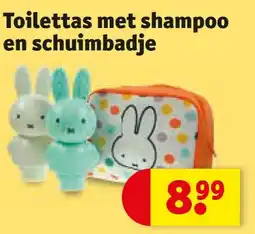 Kruidvat Toilettas met shampoo en schuimbadje aanbieding