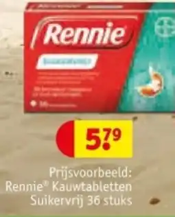 Kruidvat Rennie Kauwgom Suikervrij aanbieding