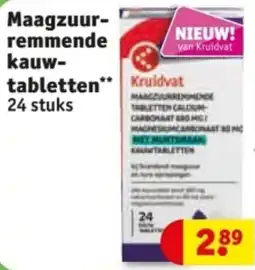 Kruidvat Maagzuurremmende kauwtabletten aanbieding