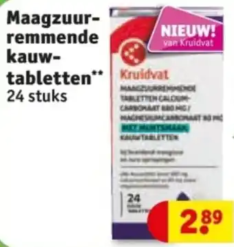 Kruidvat Maagzuurremmende kauwtabletten aanbieding