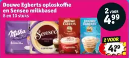 Kruidvat Douwe Egberts oploskoffie en Senseo milkbased aanbieding