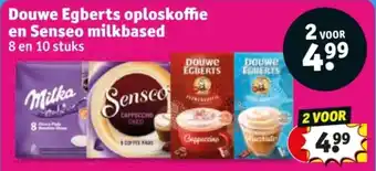 Kruidvat Douwe Egberts oploskoffie en Senseo milkbased aanbieding