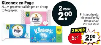 Kruidvat Kleenex en Page aanbieding