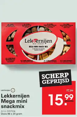 Sligro Lekkernijen mega mini snack mix aanbieding