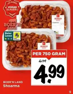 Vomar Voordeelmarkt BOER'N LAND Shoarma aanbieding