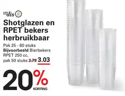 Sligro Shotglazen en RPET bekers herbruikbaar aanbieding