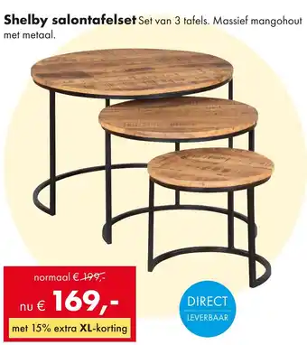 Woonsquare Shelby salontafelset aanbieding