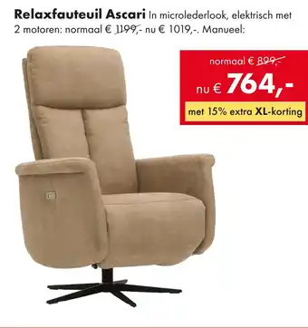 Woonsquare Relaxfauteuil Ascari aanbieding