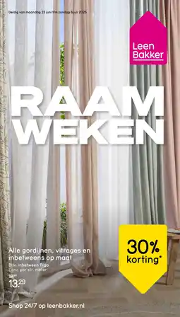 Leen Bakker Alle gordijnen, vitrages en inbetweens op maat aanbieding