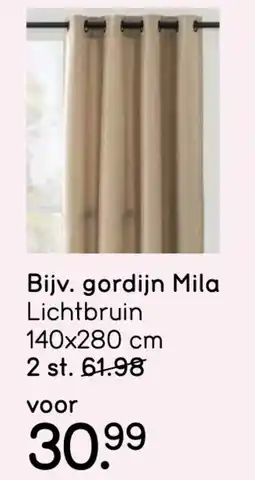 Leen Bakker Gordijn mila lichtbruin aanbieding