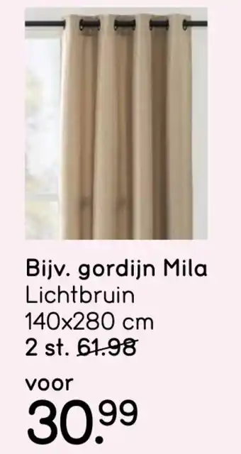 Leen Bakker Gordijn mila lichtbruin aanbieding