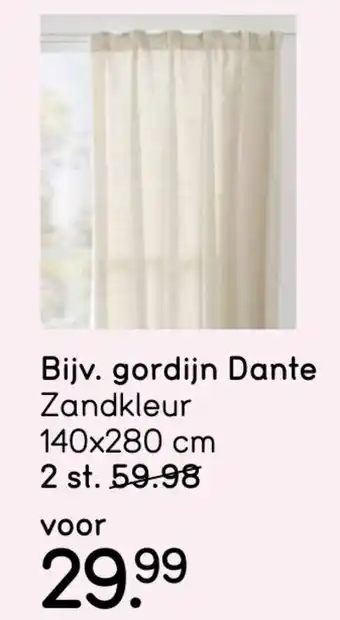 Leen Bakker Gordijn dante zandkleur aanbieding