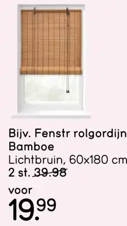 Leen Bakker Fenstr rolgordijn Bamboe aanbieding