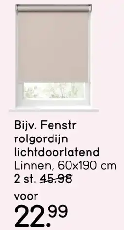 Leen Bakker Fenstr rolgordijn lichtdoorlatend aanbieding