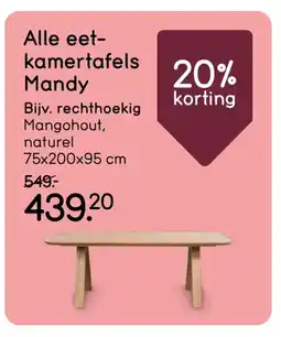 Leen Bakker Alle eet- kamertafels Mandy aanbieding