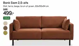Leen Bakker Bank Siem 2,5 zits aanbieding