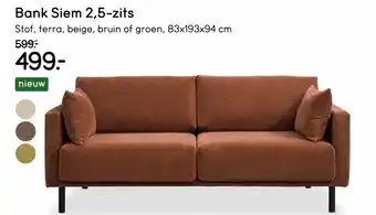 Leen Bakker Bank Siem 2,5 zits aanbieding