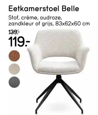 Leen Bakker Eetkamerstoel Belle aanbieding
