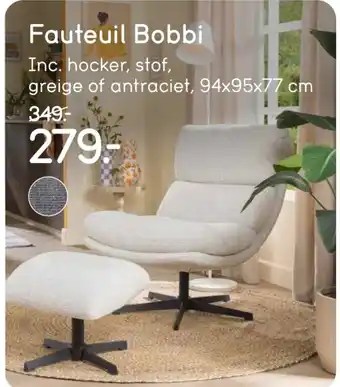 Leen Bakker Fauteuil Bobbi aanbieding