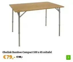 Obelink Obelink Bamboo Compact 100 x 65 roltafel aanbieding
