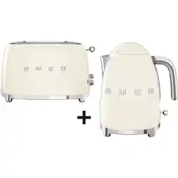 EP EP:Bundel SMEG KLF03CREU Elektrische Waterkoker & SMEG TSF01CREU Broodrooster 50's Style - Creme aanbieding