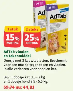 Maxi Zoo AdTab vlooien en tekenmiddel aanbieding