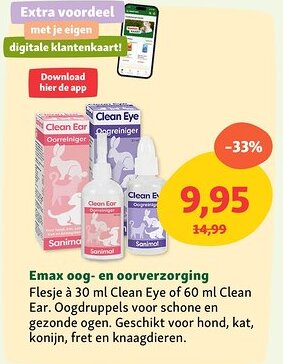 Maxi Zoo Emax oog en oorverzorging aanbieding
