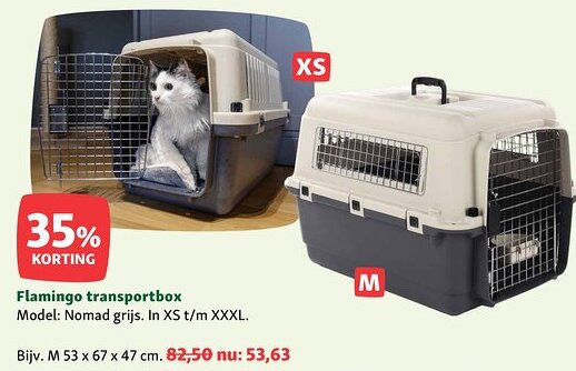 Maxi Zoo Flamingo transportbox aanbieding