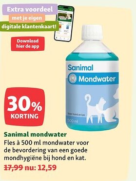 Maxi Zoo Sanimal mondwater aanbieding