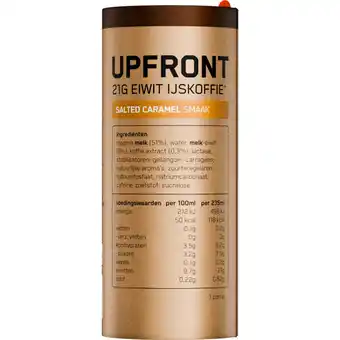 Albert Heijn Upfront Eiwit ijskoffie salted caramel aanbieding