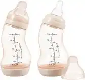 Bol.com Difrax Babyfles 170 ml Natural - S-fles - Anti-Colic - Lichtroze - 2 stuks aanbieding