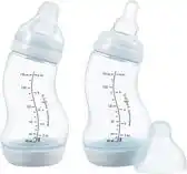 Bol.com Difrax Babyfles 170 ml Natural - S-fles - Anti-Colic - Lichtblauw - 2 stuks aanbieding