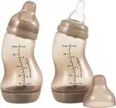 Bol.com Difrax Babyfles 170 ml Natural - S-fles - Anti-Colic - Lichtbruin - 2 stuks aanbieding