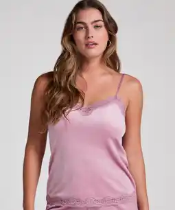Hunkemoller Hunkemöller Cami top Velours Lace Paars aanbieding