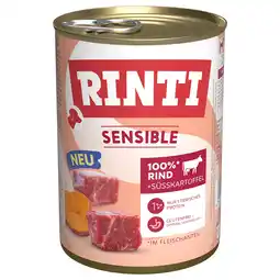 Zooplus Rinti Sensible Puur 24 x 400 g - Rund & zoete aardappel aanbieding