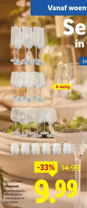 Lidl Silvercrest glazenset aanbieding