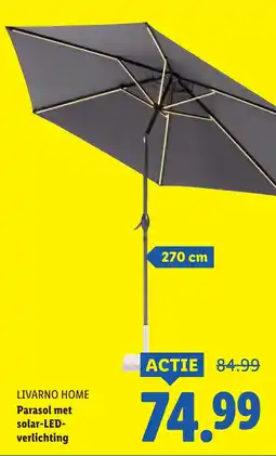Lidl Livarno home parasol met solar LED verlichting aanbieding