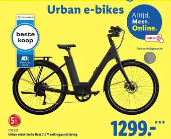 Lidl Crivit Urban elektrische fiets 3.0 Y kettingaandrijving aanbieding