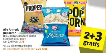 Albert Heijn Alle A merk popcorn aanbieding